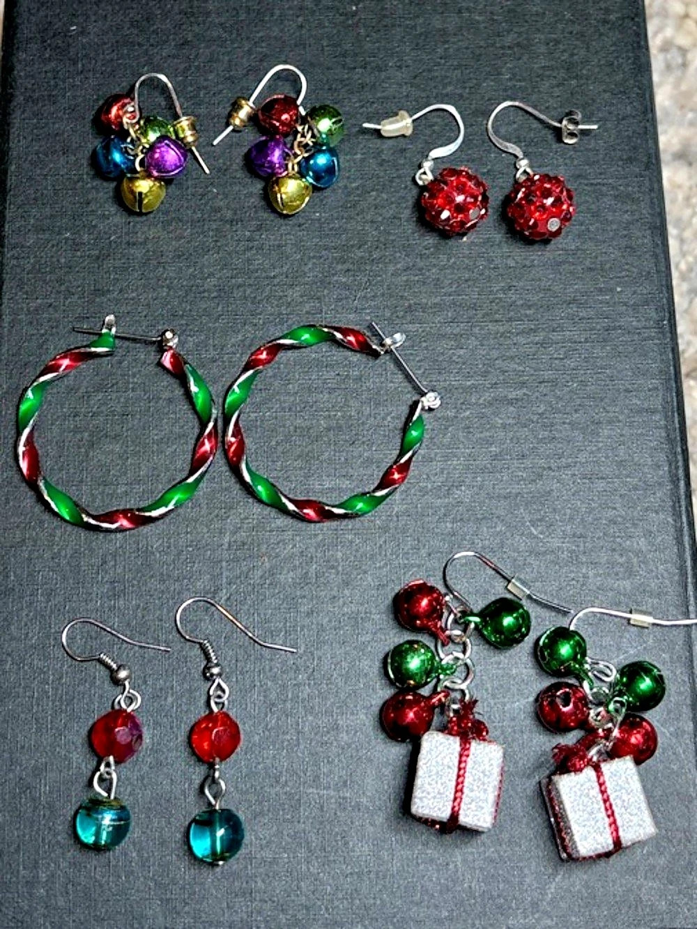 Multicolor Holiday Earring Collection-lot of five pairs